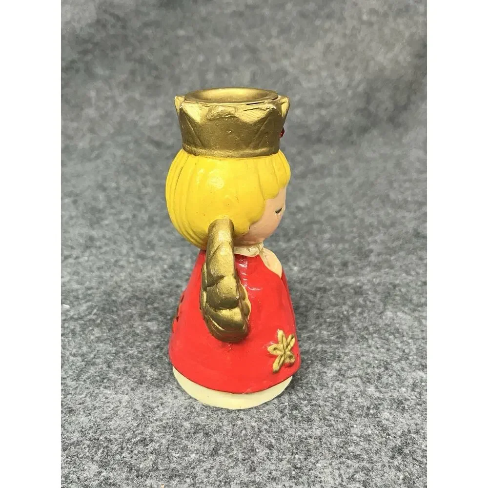 VTG ARDCO Christmas Angel Candle Holder Chalkware Singing Choir Crown Japan MCM